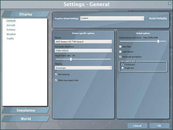 Recommended Settings for Prepar3D® v1